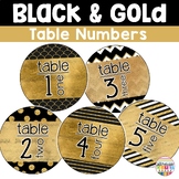 Table Number Signs Black and Gold Classroom Decor