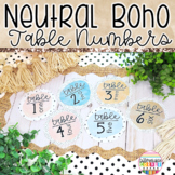Table Number Signs Boho Classroom Decor Neutral Modern