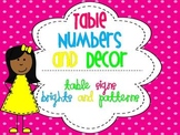 Table Number Signs {Brights and Patterns}