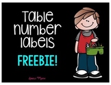 Table Number Signs FREEBIE