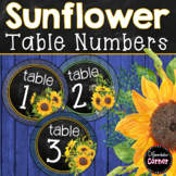 Table Number Signs Farmhouse Sunflower