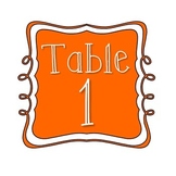 Table Number Signs - Orange
