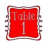 Table Number Signs - Red