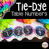 Table Number Signs Tie Dye Classroom Decor