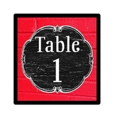 Table Number Signs - Vintage Schoolhouse Chalkboard Theme