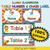 Table Number and Chair Labels in Circus Theme - 100% Editable