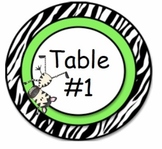 Table Numbers - 1- 10 ZebraThemed Printable