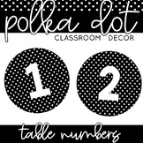 Table Numbers | Black and White Polka Dot Classroom Decor