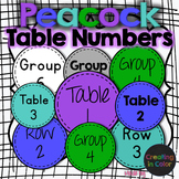 Table Numbers - Classroom Decor - Peacock