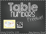 Table Numbers Freebie