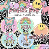 Table Numbers Pastel Pop