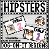 Classroom Table Numbers Puppy Dog Hipsters Signs
