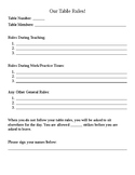 Table Rules Template