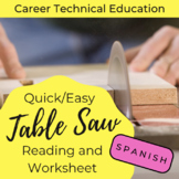 Table Saw Safety Article and Worksheet (Spanish)