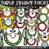 Table Setting Faces Clipart