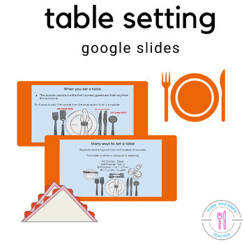 Preview of Table Setting Google Slides For Place Settings At Dinning Events