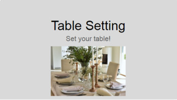 Preview of Table Setting Practice - Manners & Etiquette - Google Slide Worksheet FACS