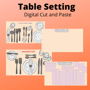 Preview of Table Setting Worksheets For The Culinary High School And FCS Classroom
