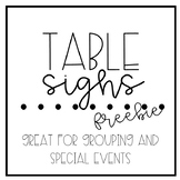 Table Signs FREEBIE