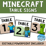 Table Signs Minecraft Themed