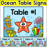 Ocean Theme Editable Table Signs - Under the Sea Classroom Decor