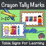 Crayon Tally Marks 1-20 Table Signs
