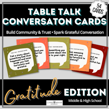 Table Talk Conversation Cards - Gratitude Edition by The Life Compass ...