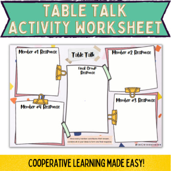 Preview of Table Talk | PRINTABLE Cooperative Learning Worksheet