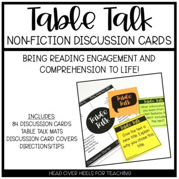 Preview of Table Talk Nonfiction Discussion Cards | Use With Any Text