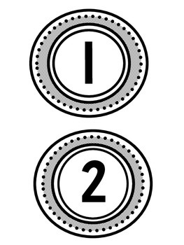 Preview of Table numbers 1-10  Group Numbers Black and White Polka Dot