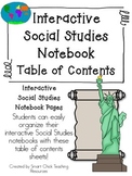 Table of Contents ~ Interactive Social Studies Notebook Pack