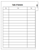 Table of Contents Pages for Interactive Notebooks per Unit