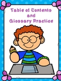 Table of Contents and Glossary Practice