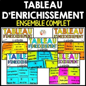 Tableau d'enrichissement  -  ENSEMBLE COMPLET   -   French early finisher