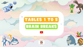 Preview of Tables 1 to 5 - Brain Break videos - Google Slides