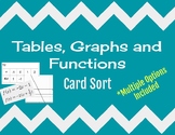 Tables, Graphs and Functions Card Sort