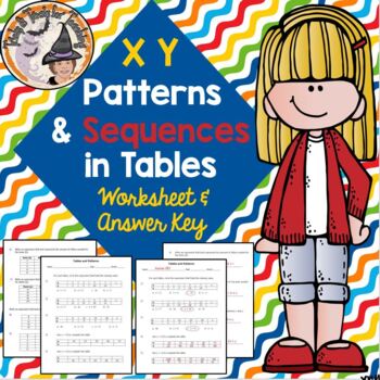 Preview of X Y Tables and Patterns Sequences 1 Step Algebra and Answer Key
