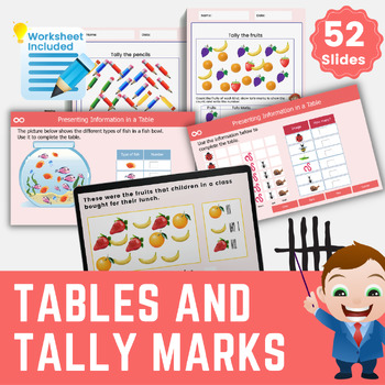 Preview of Tables and Tally Charts First Grade Interactive Activities CCSS.1.MD.C.4