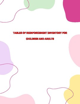 Preview of Tables of Reinforcement Inventory for Children and Adults