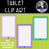 Tablet Clipart (IPad) - 10 colors - 300 dpi