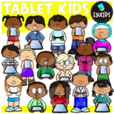 Tablet Kids Clip Art Set {Educlips Clipart}