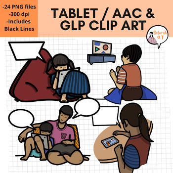 Preview of Tablet, TV & Media Use | Gestalt Language Processing GLP ClipArt