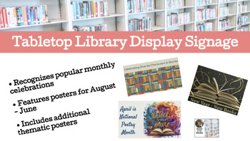 Preview of Tabletop Book Displays Signage for the Library