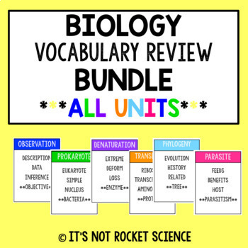 Preview of Biology Vocabulary Review Game - Full Year BUNDLE