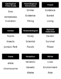 Taboo Game - Evolutionary, Genetics, Bio vocab words