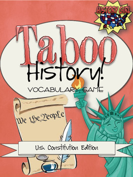 Preview of Taboo History Vocabulary Game: U.S. Constitution Edition