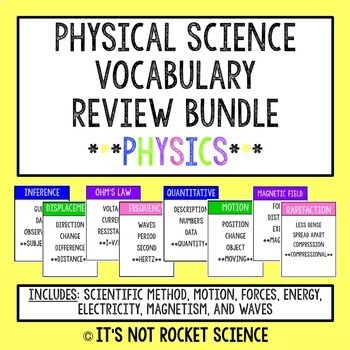 Preview of Physical Science Vocabulary Review Game - Physics BUNDLE