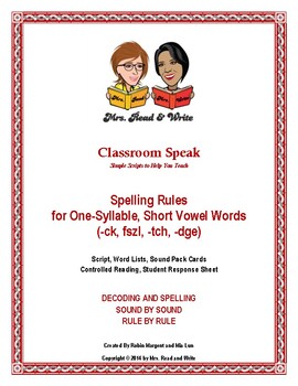 Preview of Teaching Spelling Rules for "-ck, fszl, -tch, -dge"