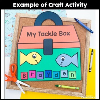 Tackle Box Name Craft, Camping Theme Activities, Fishing Craft