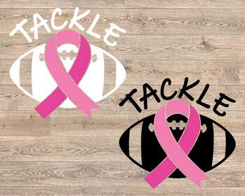 breast cancer ribbon football vector